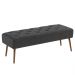 Banco estofado Rubi 1,40m Suede Grafite - Inova Decor