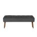 Banco estofado Rubi 1,40m Suede Grafite - Inova Decor