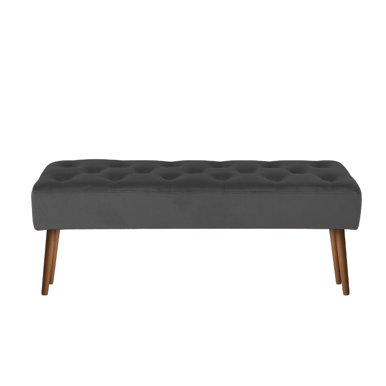 Banco estofado Rubi 1,40m Suede Grafite - Inova Decor