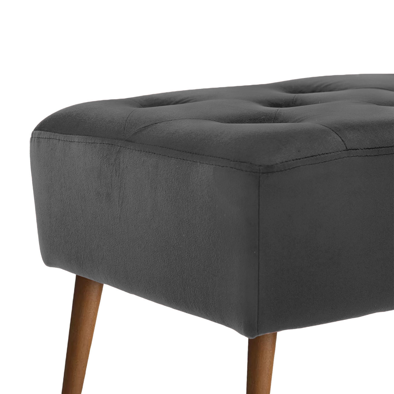 Banco estofado Rubi 1,40m Suede Grafite - Inova Decor