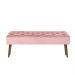 Banco estofado Rubi 1,40m Suede Rosa Bebe - Inova Decor