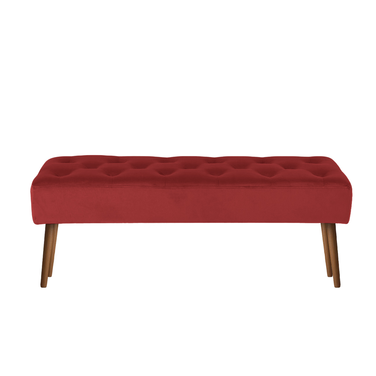 Banco estofado Rubi 1,40m Suede Vermelho - Inova Decor