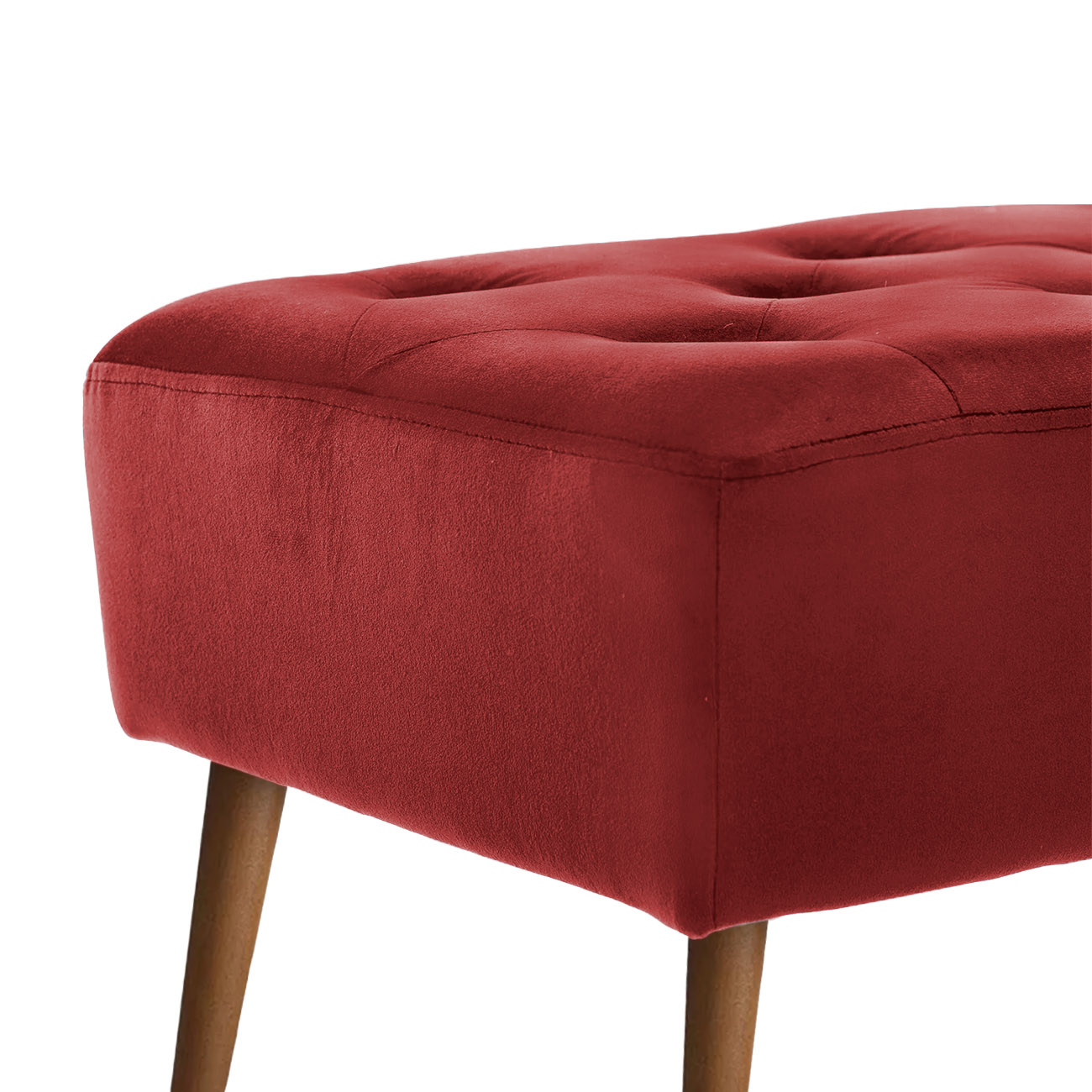Banco estofado Rubi 1,40m Suede Vermelho - Inova Decor