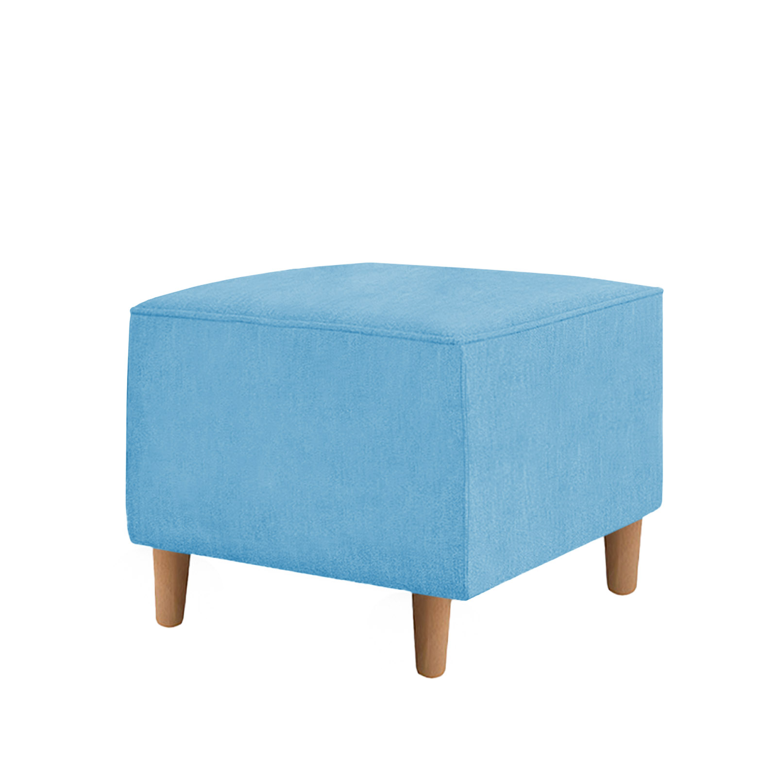 Kit Amamentação Poltrona + Puff + Almofada Julia Suede Azul Turquesa