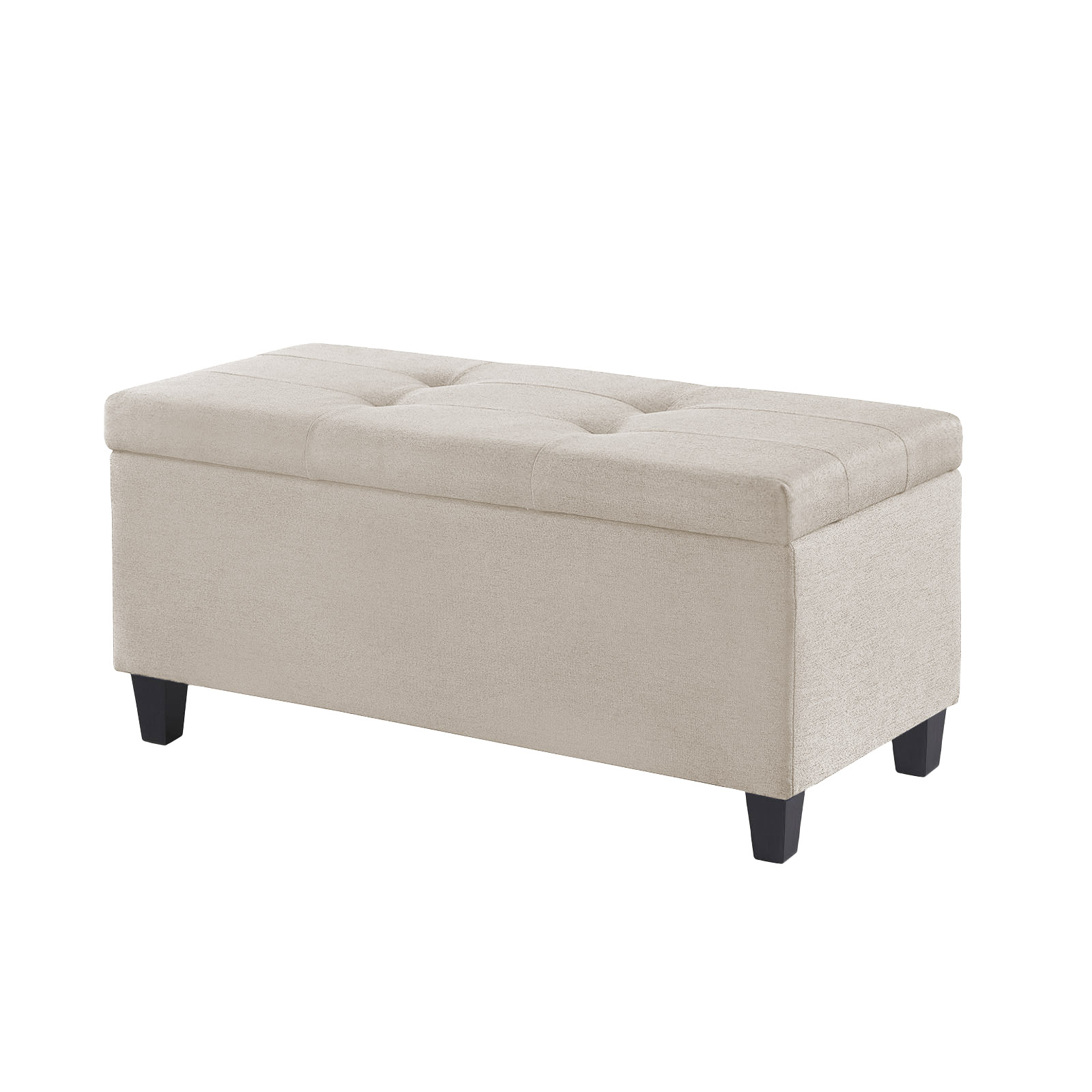 Kit Recamier Madri 1,20m + 2 Puff Suede Bege - Inova Decor