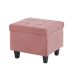 Kit Recamier Madri 1,20m + 2 Puff Suede Rose - Inova Decor