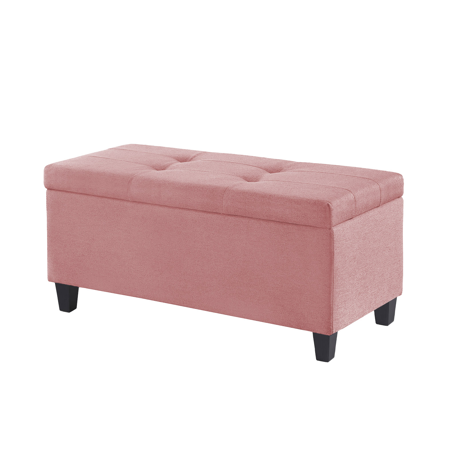 Kit Recamier Madri 1,20m + 2 Puff Suede Rose - Inova Decor