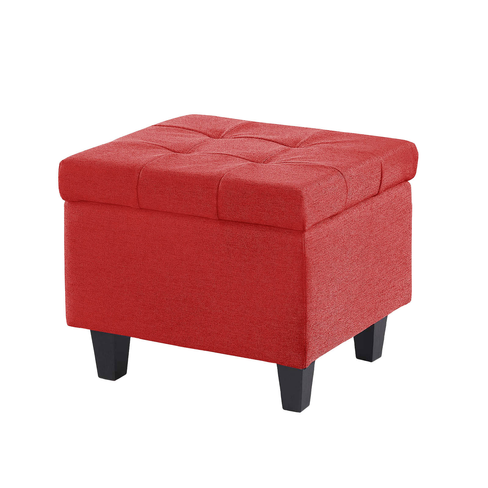 Kit Recamier Madri 1,20m + 2 Puff Suede Vermelho - Inova Decor