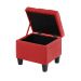 Kit Recamier Madri 1,20m + 2 Puff Suede Vermelho - Inova Decor