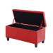 Kit Recamier Madri 1,20m + 2 Puff Suede Vermelho - Inova Decor