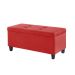 Kit Recamier Madri 1,20m + 2 Puff Suede Vermelho - Inova Decor