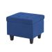 Kit Recamier Madri 1,40m + 2 Puff Suede Azul Marinho - Inova Decor