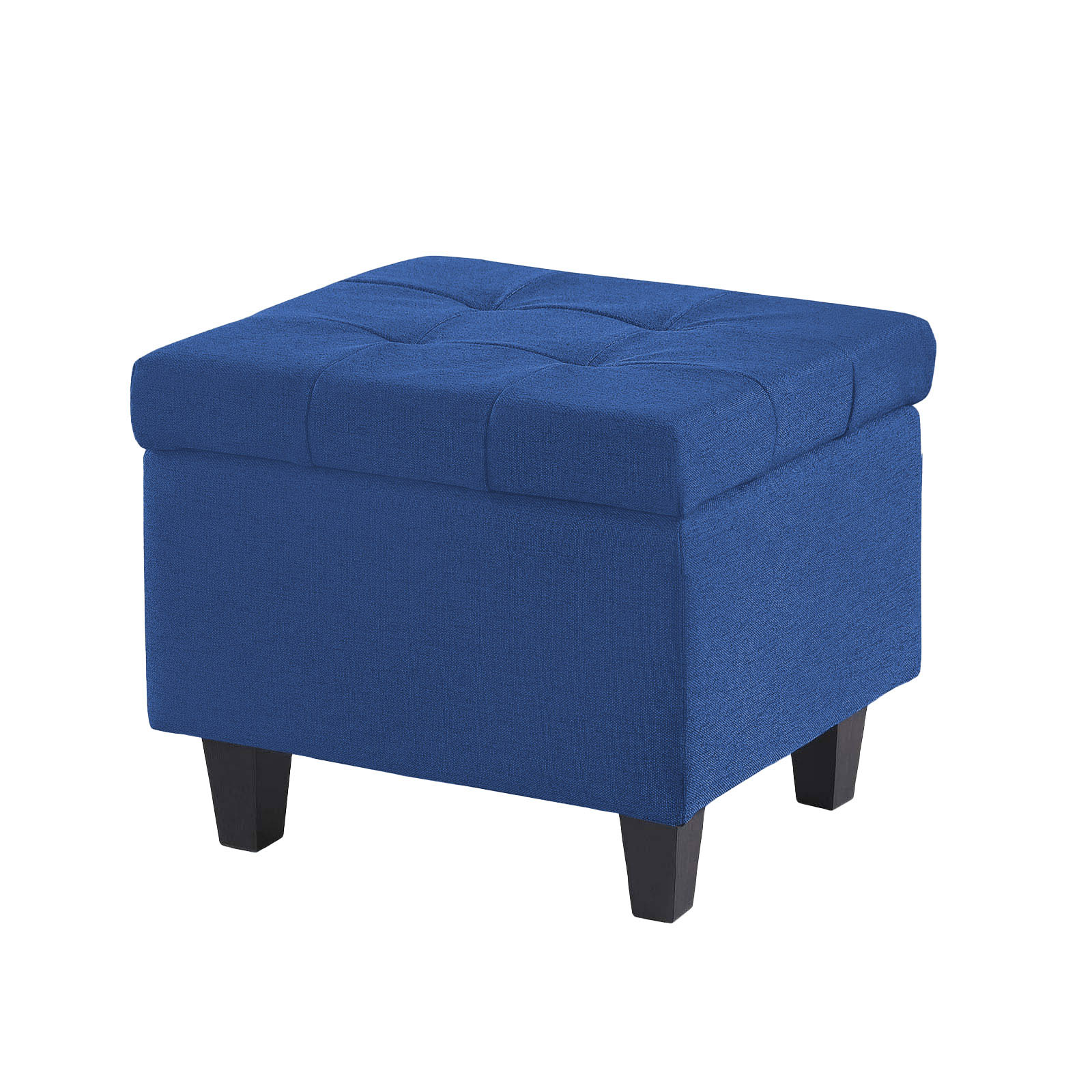 Kit Recamier Madri 1,40m + 2 Puff Suede Azul Marinho - Inova Decor