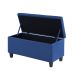 Kit Recamier Madri 1,40m + 2 Puff Suede Azul Marinho - Inova Decor