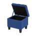 Kit Recamier Madri 1,60m + 2 Puff Suede Azul Marinho - Inova Decor