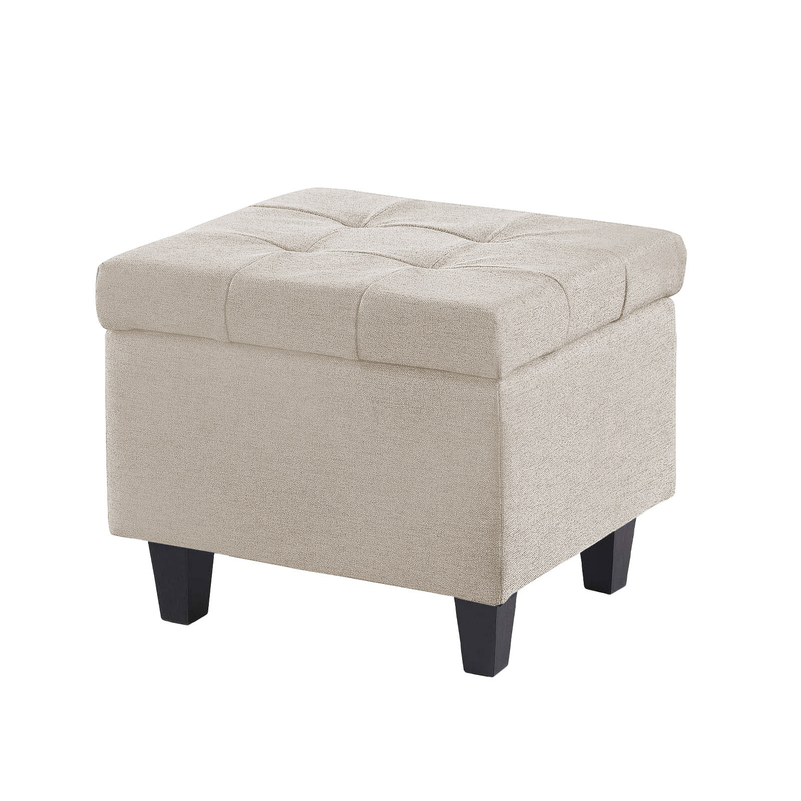 Kit Recamier Madri 1,60m + 2 Puff Suede Bege - Inova Decor