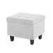 Kit Recamier Madri 1,60m + 2 Puff Suede Branco - Inova Decor