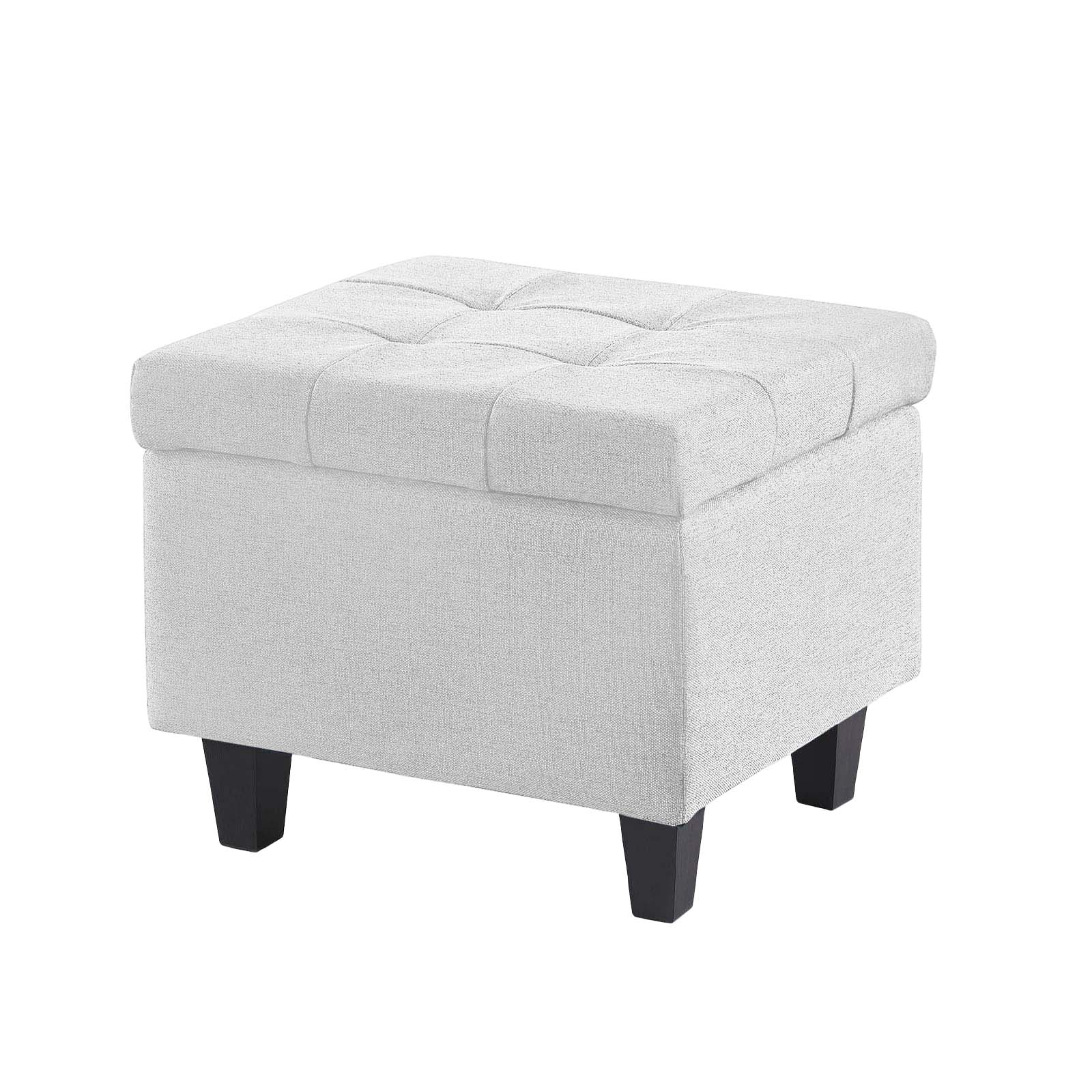 Kit Recamier Madri 1,60m + 2 Puff Suede Branco - Inova Decor