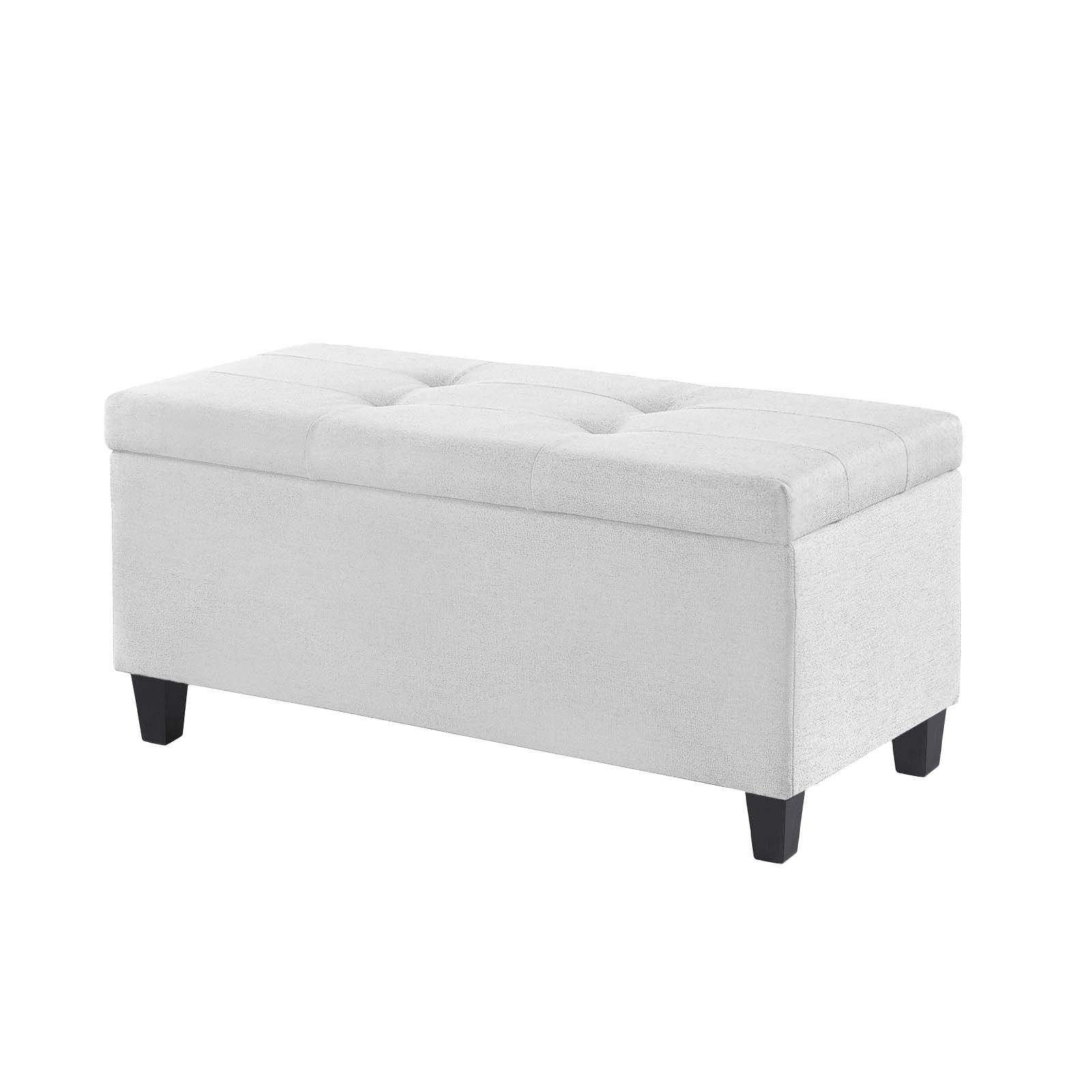 Kit Recamier Madri 1,60m + 2 Puff Suede Branco - Inova Decor