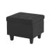 Kit Recamier Madri 1,60m + 2 Puff Suede Preto - Inova Decor