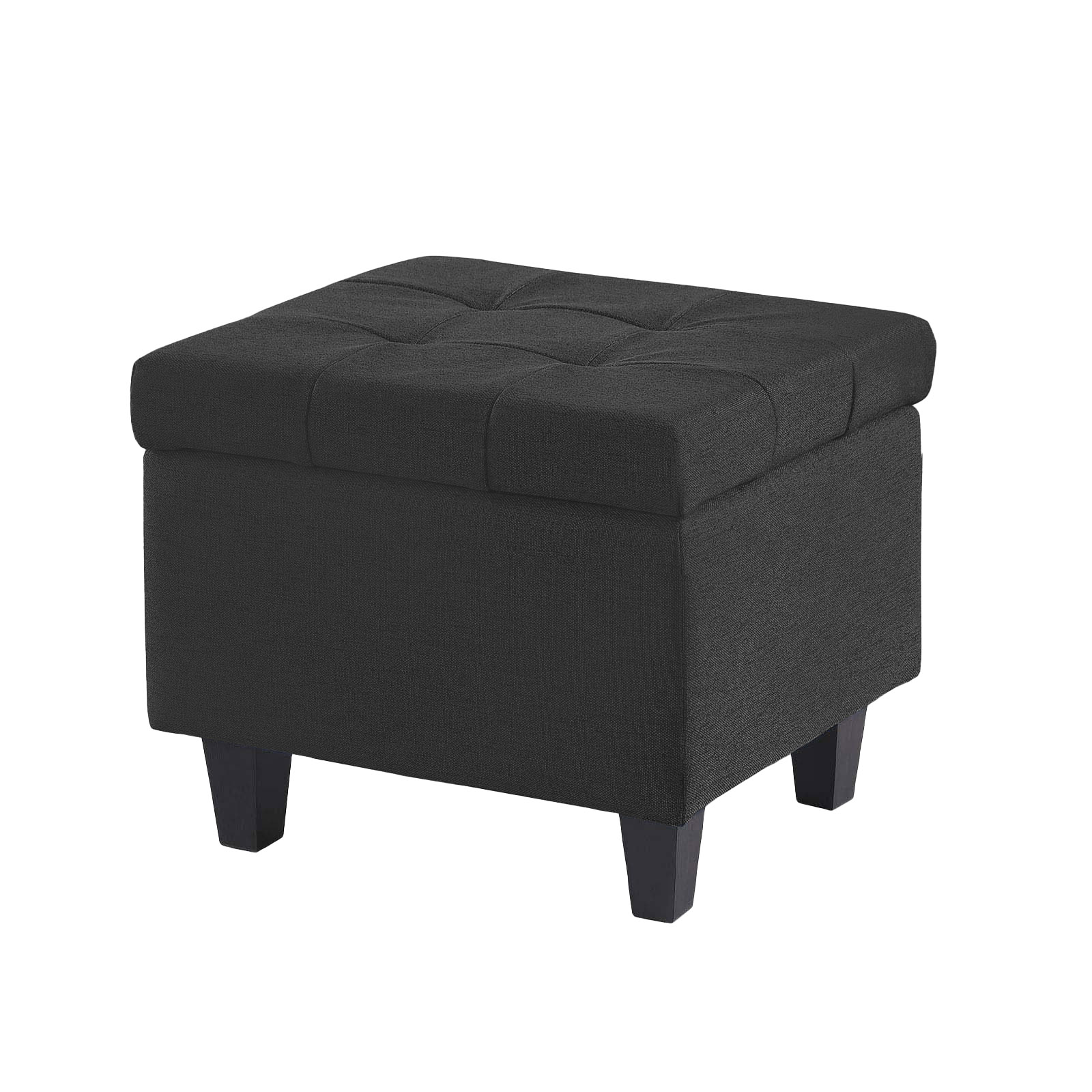 Kit Recamier Madri 1,60m + 2 Puff Suede Preto - Inova Decor