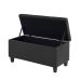 Kit Recamier Madri 1,60m + 2 Puff Suede Preto - Inova Decor