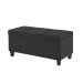 Kit Recamier Madri 1,60m + 2 Puff Suede Preto - Inova Decor
