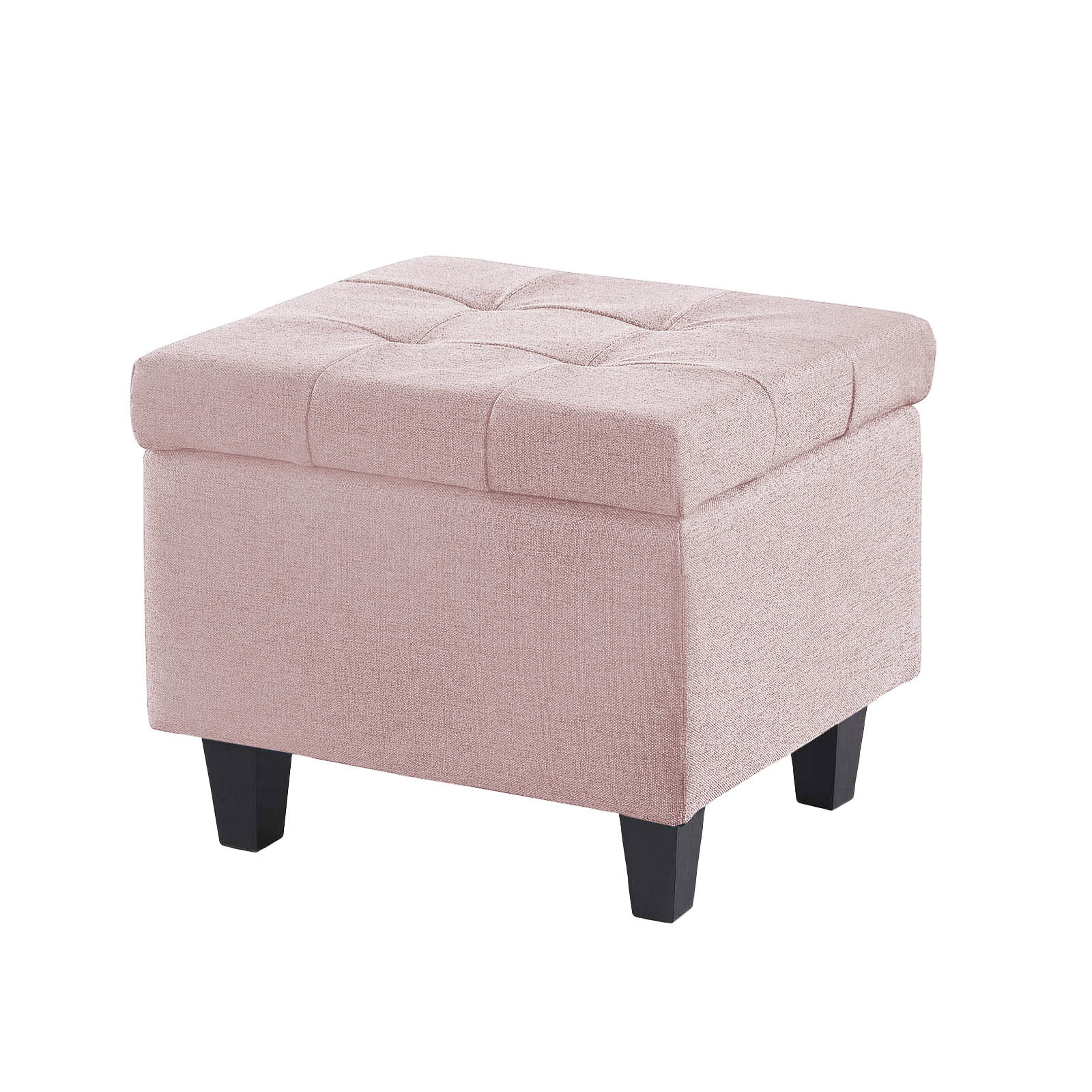 Kit Recamier Madri 1,60m + 2 Puff Suede Rosa Bebe - Inova Decor