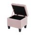 Kit Recamier Madri 1,60m + 2 Puff Suede Rosa Bebe - Inova Decor