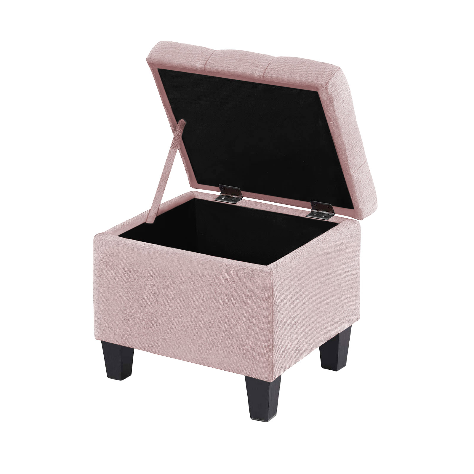 Kit Recamier Madri 1,60m + 2 Puff Suede Rosa Bebe - Inova Decor