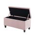 Kit Recamier Madri 1,60m + 2 Puff Suede Rosa Bebe - Inova Decor