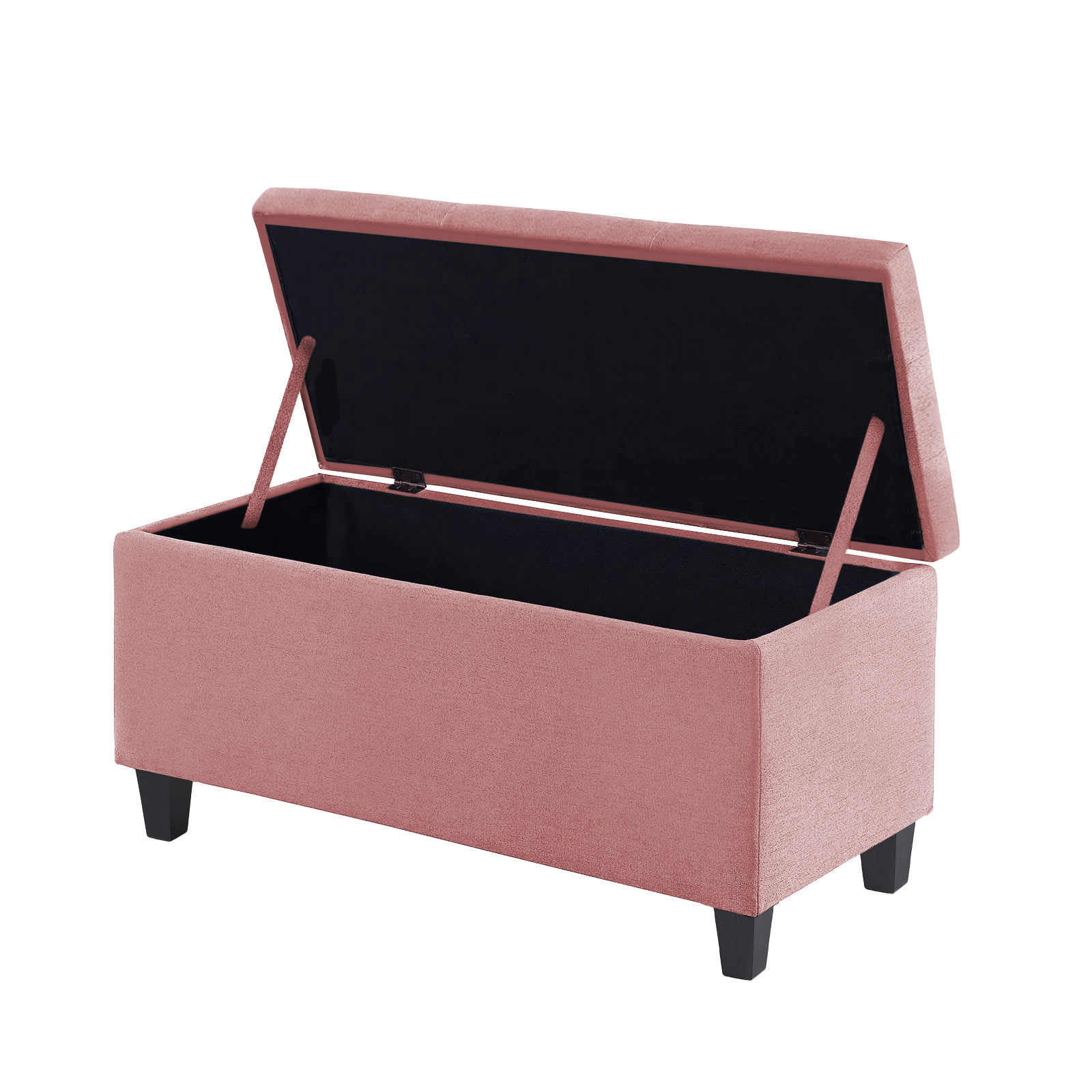 Kit Recamier Madri 1,60m + 2 Puff Suede Rose - Inova Decor