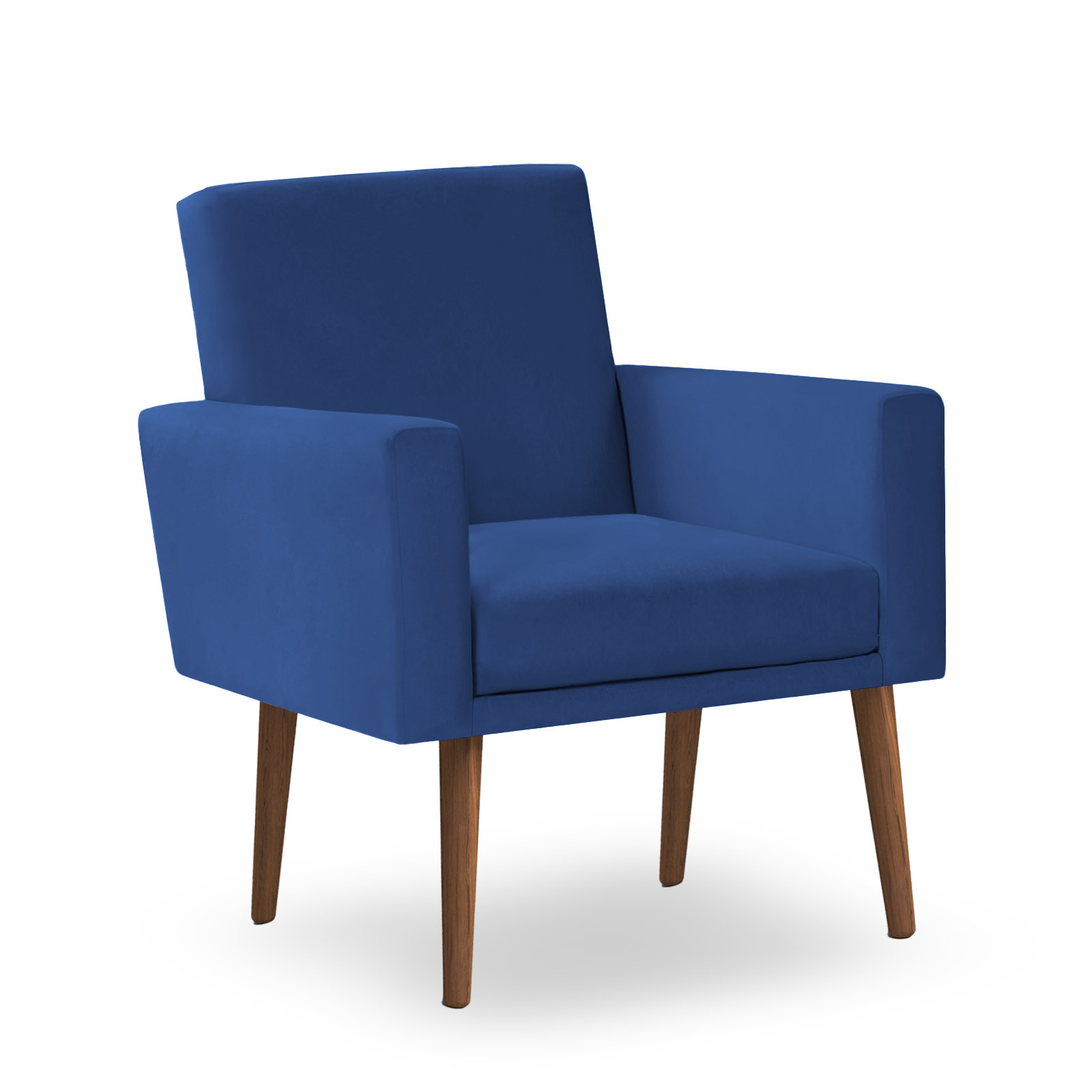 Poltrona Decorativa Nina Suede Azul Marinho - Inova Decor