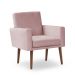 Poltrona Decorativa Nina Suede Rosa Bebe - Inova Decor