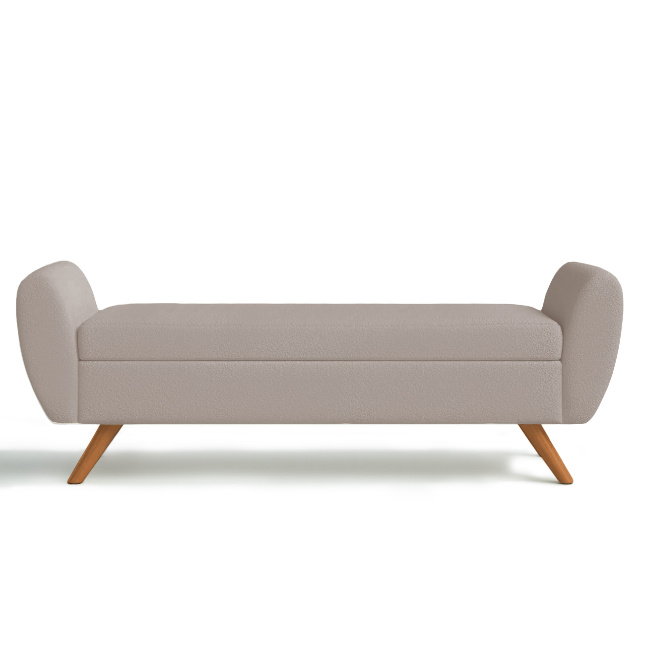 Recamier Bau Italia 1,40m Suede Bege  - Inova Decor