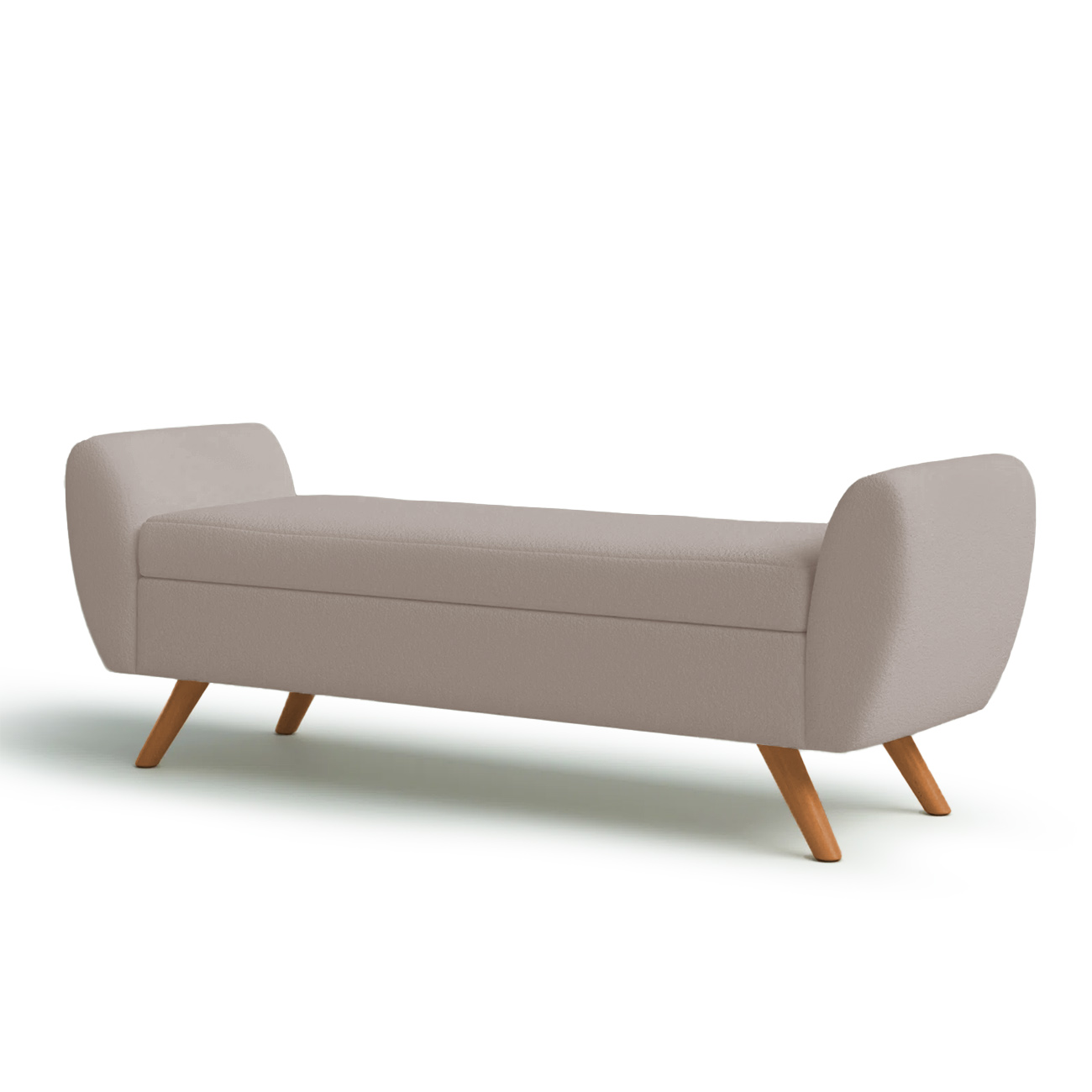 Recamier Bau Italia 1,40m Suede Bege  - Inova Decor
