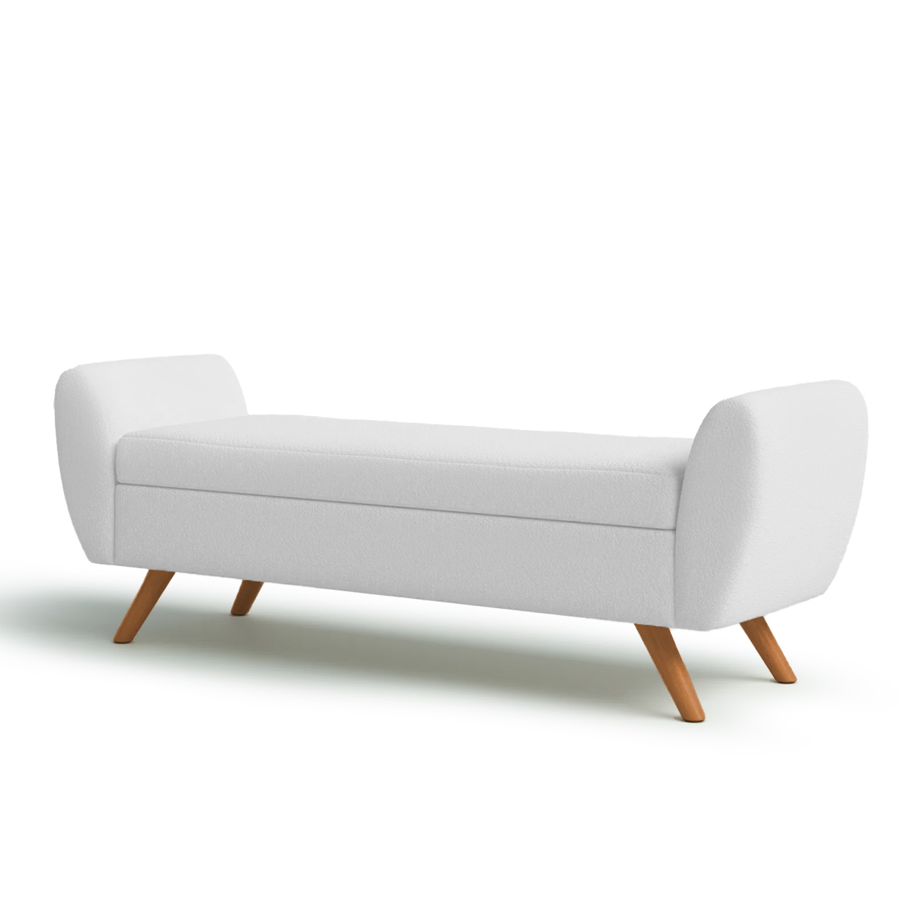 Recamier Bau Italia 1,40m Suede Branco  - Inova Decor