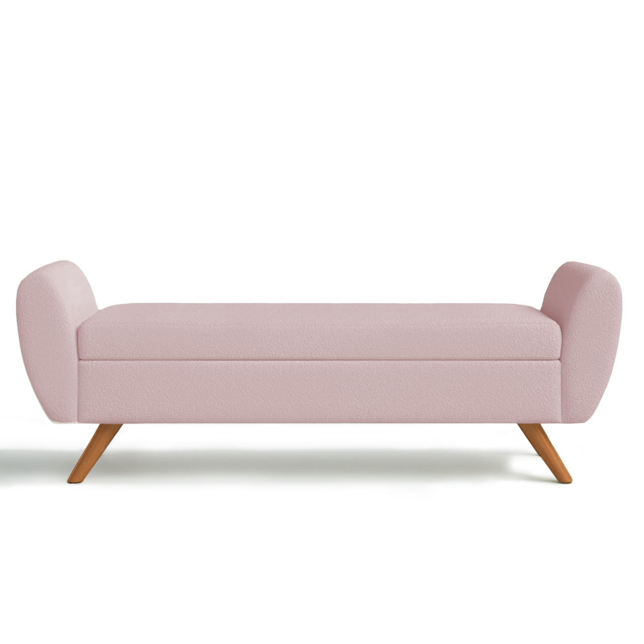 Recamier Bau Italia 1,40m Suede Rosa Bebe  - Inova Decor