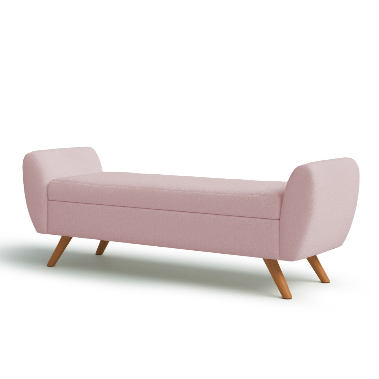 Recamier Bau Italia 1,40m Suede Rosa Bebe  - Inova Decor
