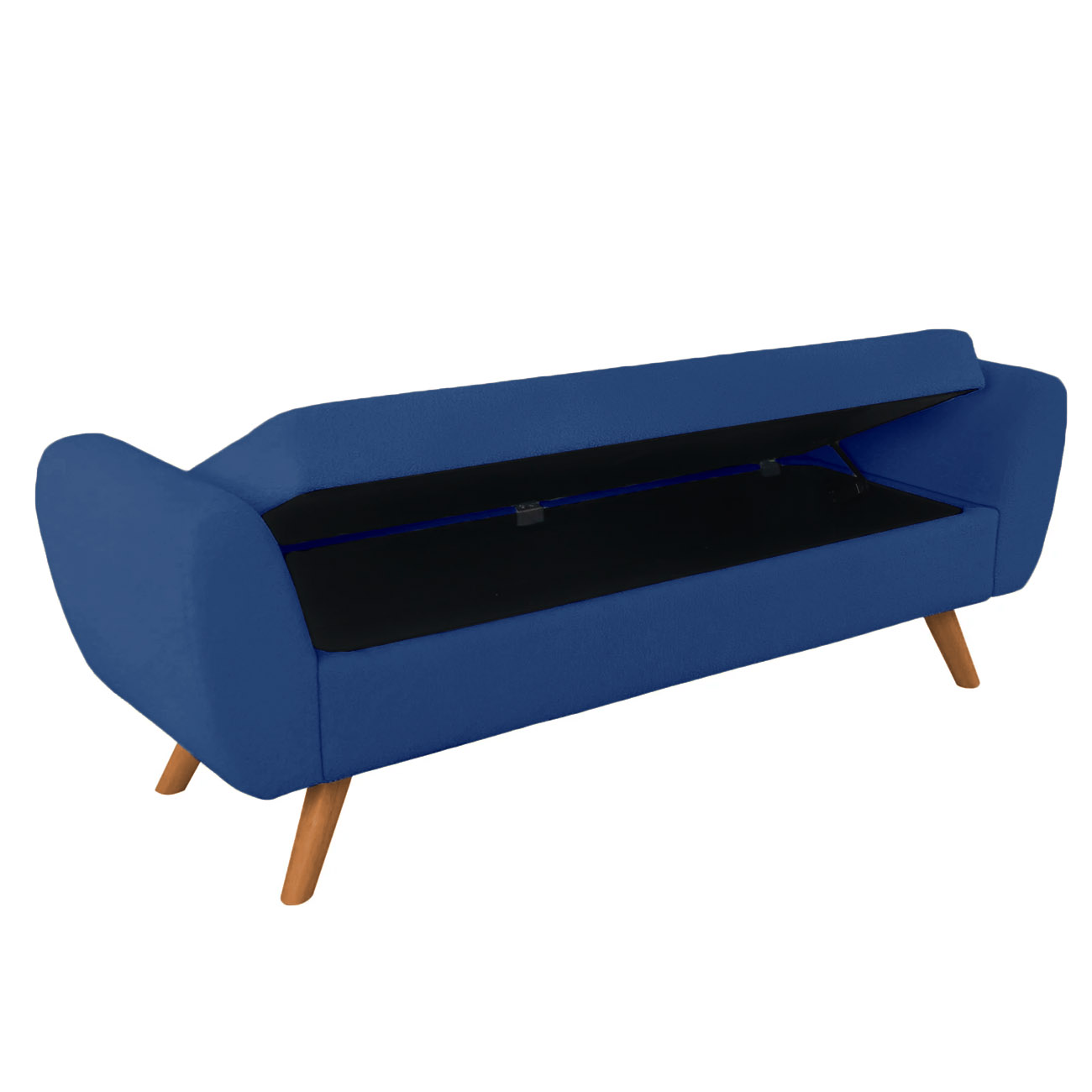 Recamier Bau Italia 1,60m Suede Azul Marinho  - Inova Decor