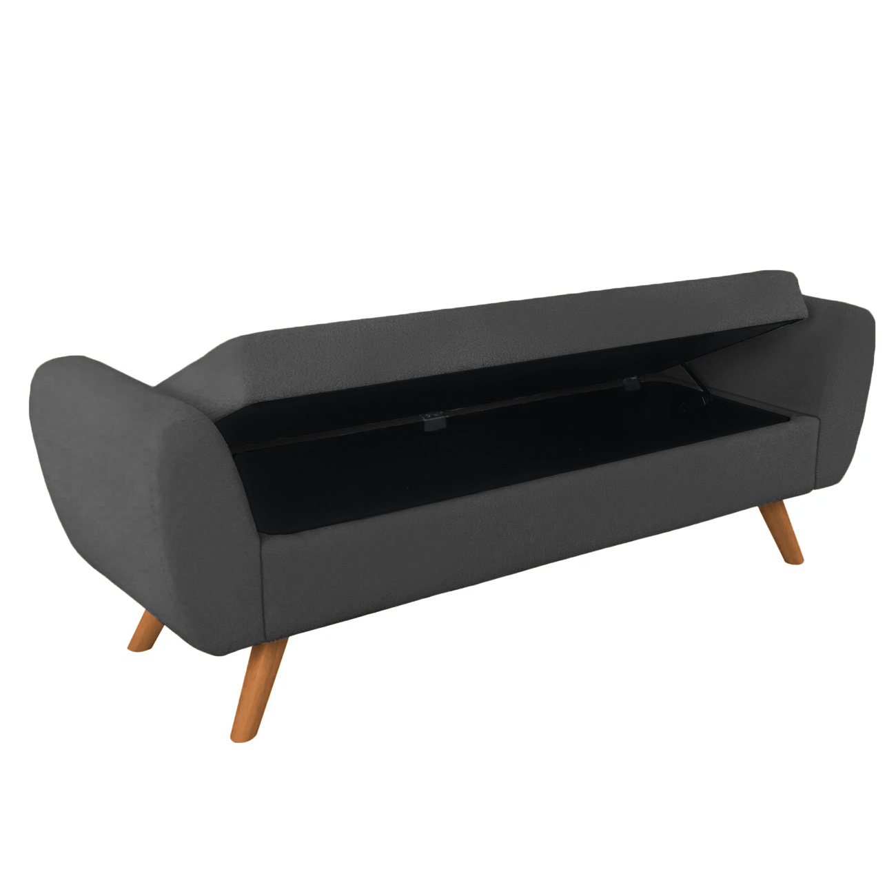 Recamier Bau Italia 1,60m Suede Grafite  - Inova Decor