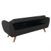 Recamier Bau Italia 1,60m Suede Preto  - Inova Decor