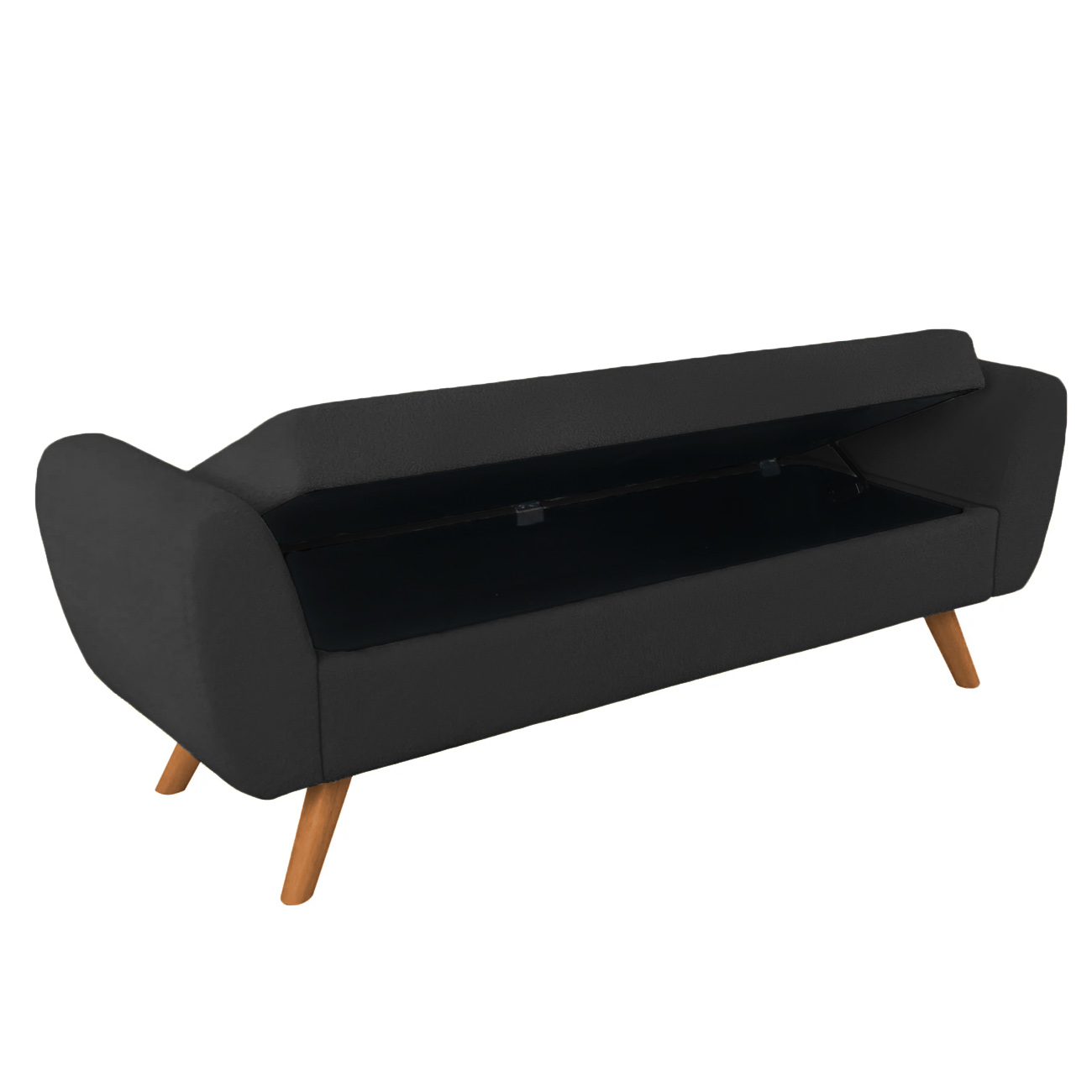 Recamier Bau Italia 1,60m Suede Preto  - Inova Decor