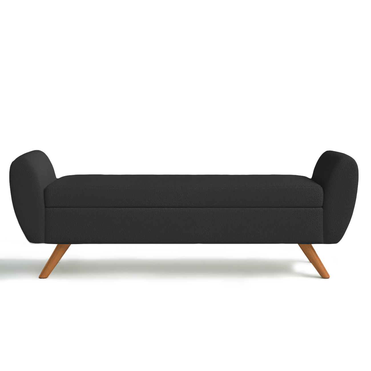 Recamier Bau Italia 1,60m Suede Preto  - Inova Decor