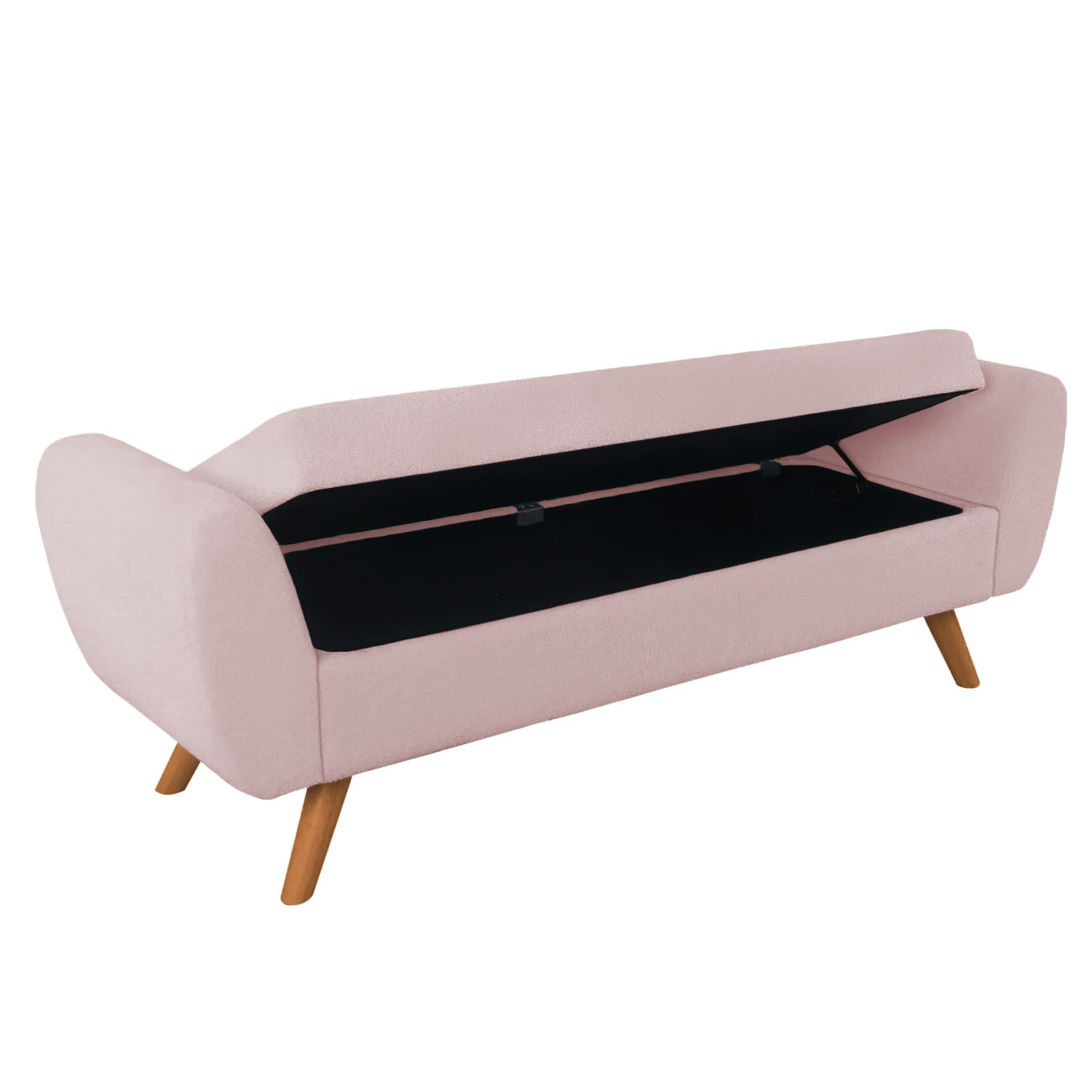 Recamier Bau Italia 1,60m Suede Rosa Bebe  - Inova Decor
