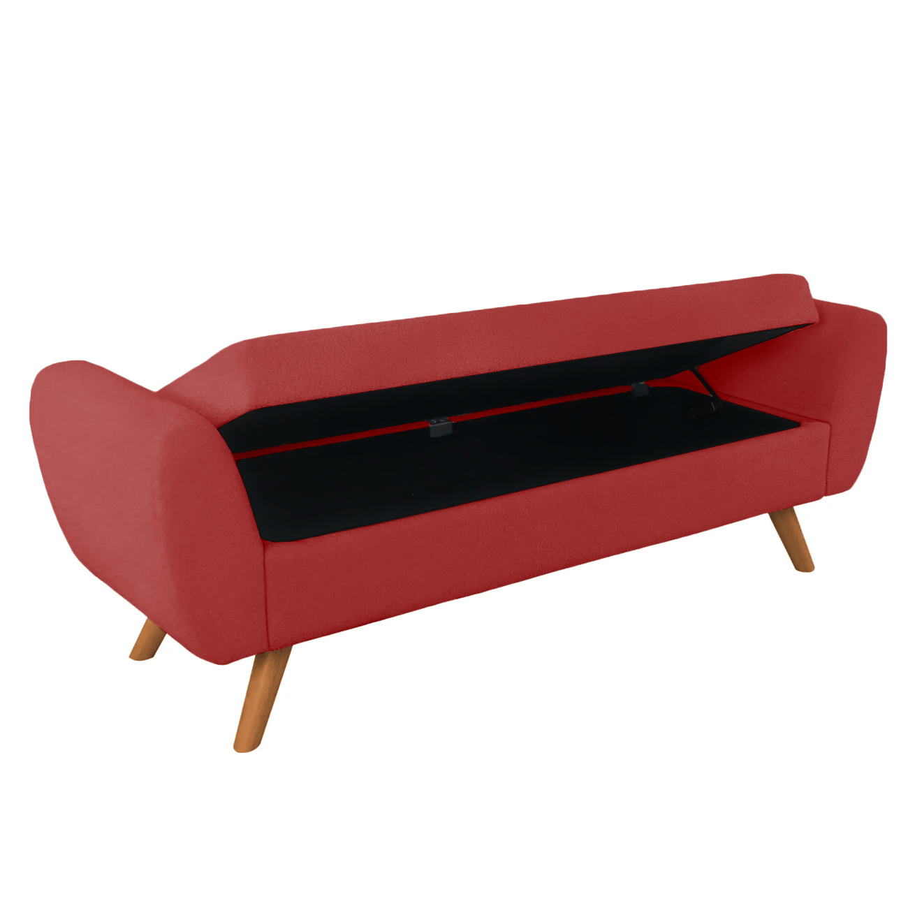 Recamier Bau Italia 1,60m Suede Vermelho  - Inova Decor