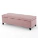 Recamier Bau Julia 1,60m Suede Rosa Bebe  - Inova Decor