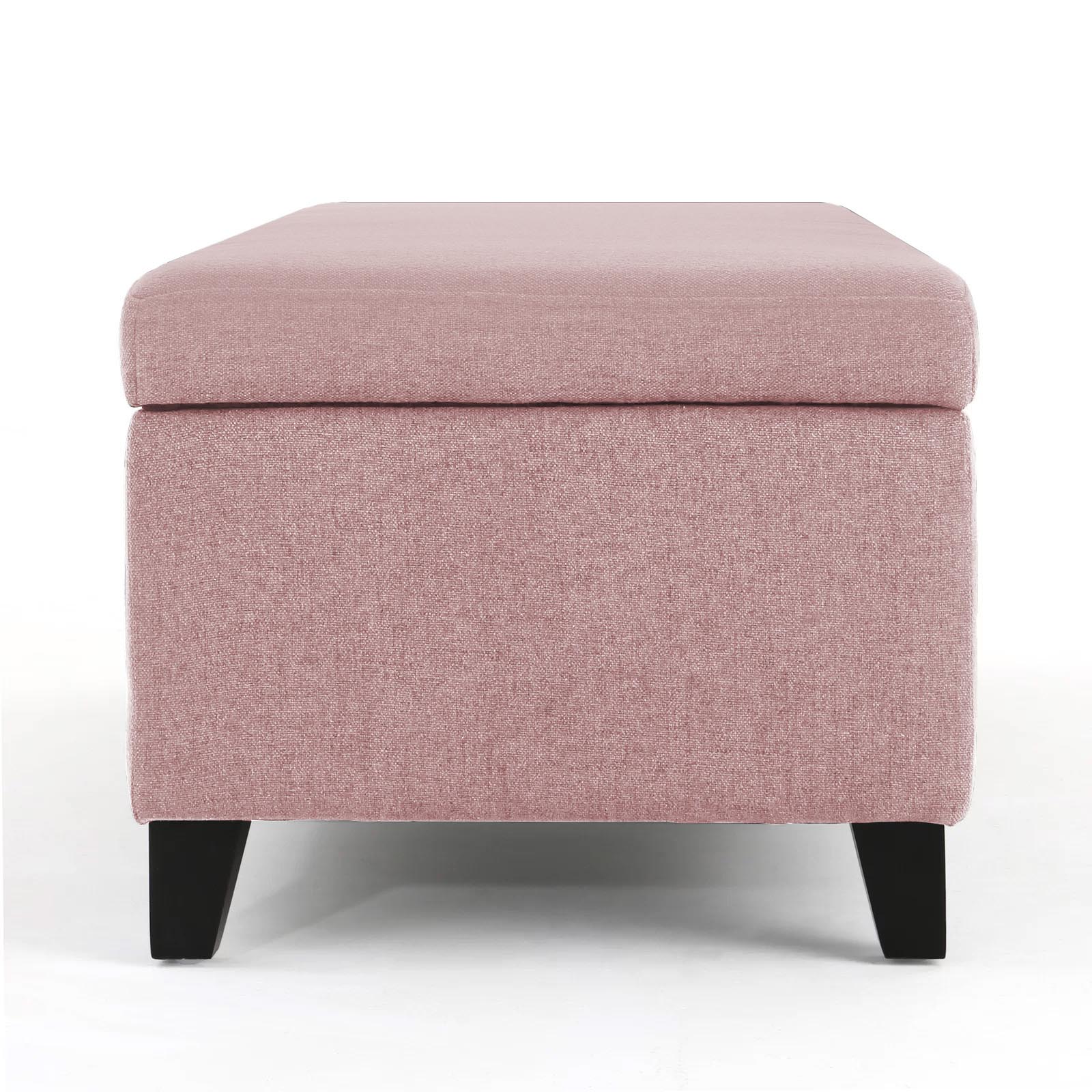 Recamier Bau Julia 1,60m Suede Rosa Bebe  - Inova Decor