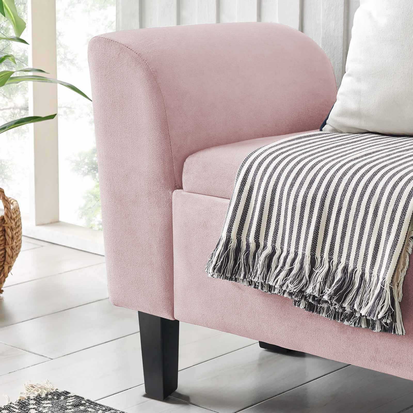 Recamier Bau Malibu 1,20m Suede Rosa Bebe - Inova Decor