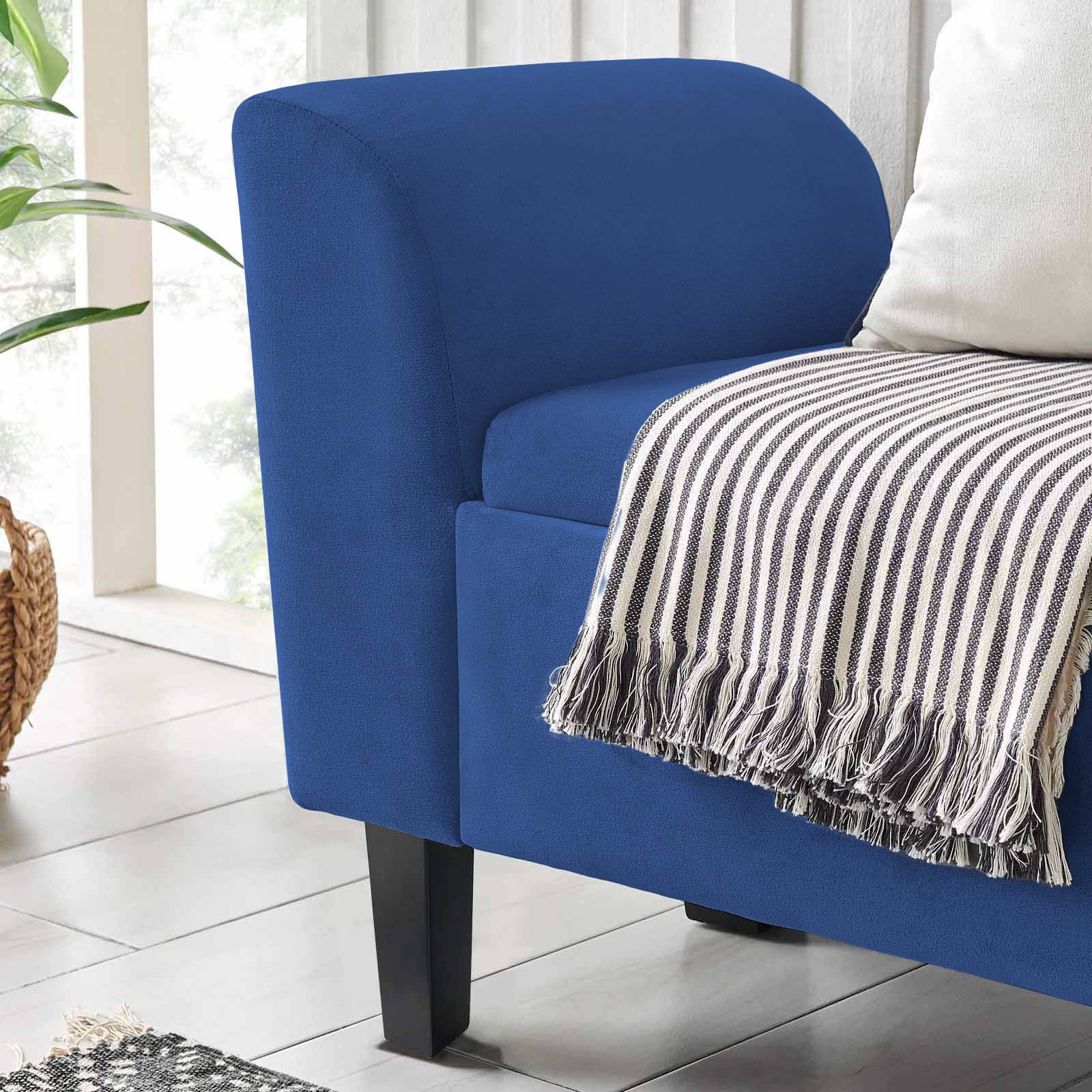 Recamier Bau Malibu 1,40m Suede Azul Marinho - Inova Decor